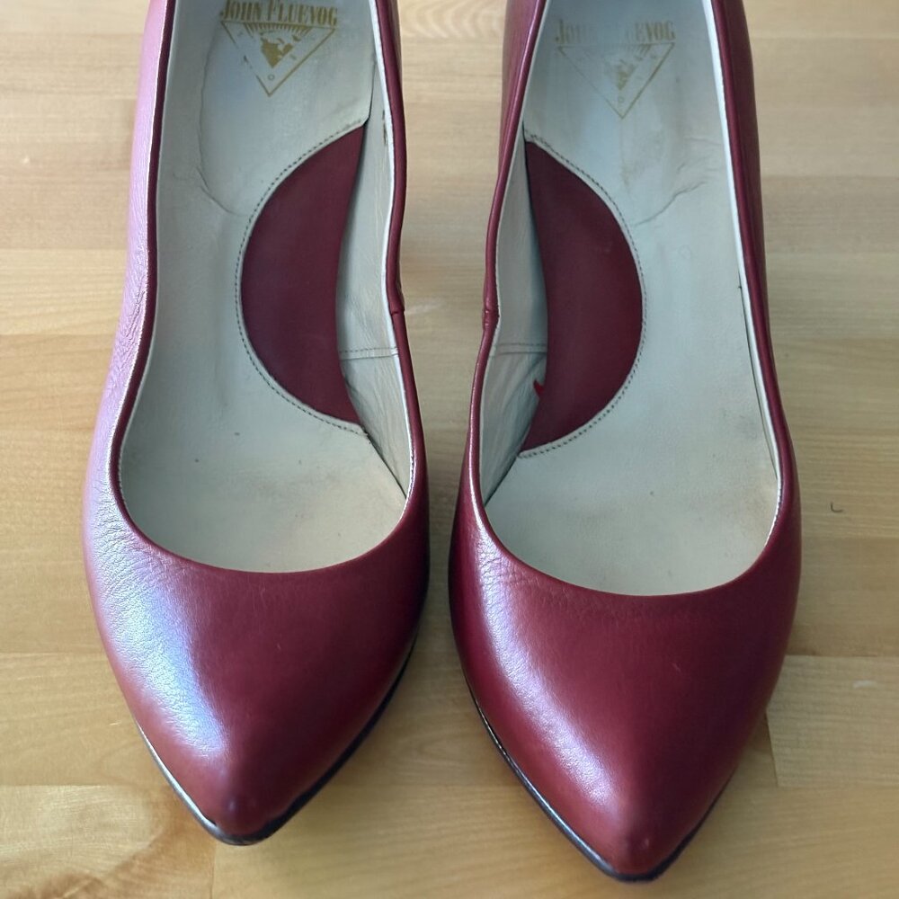 John Fleuvog Red Ristretto Pumps Size 10 Made in Portugal